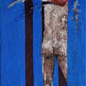 Baksai József: Törött szárnyak, 2021, olaj, vászon, 209×100 cm Fotó: Baksai József