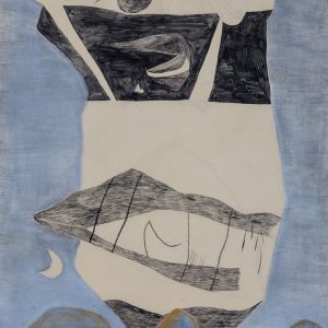 VAJDA Lajos: Óriás tájmaszk, 1938 ceruza, tus, pasztell, papír | Ferenczy Múzeumi Centrum