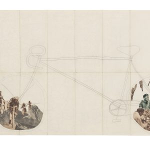 VAJDA Lajos (?): Tour de France, 1932–1933 körül fotómontázs, papír (korabeli Michelin kiadású Dél-Franciaország-térkép hátoldala)